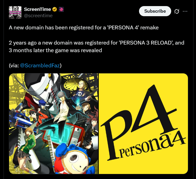 ペルソナ4,リバイバル,リーク